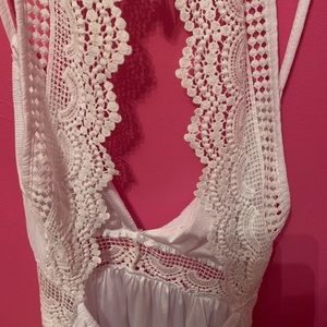 White ruffled skater dress